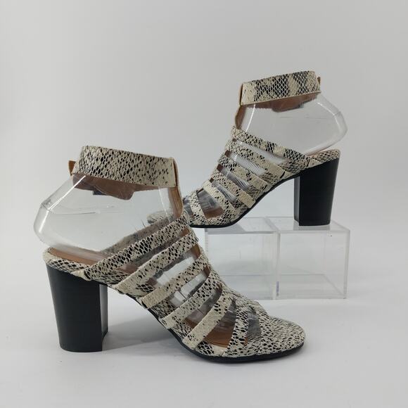 Vionic Sami Heeled Sandals White Snakeskin Womens Size 7 - Picture 3 of 14